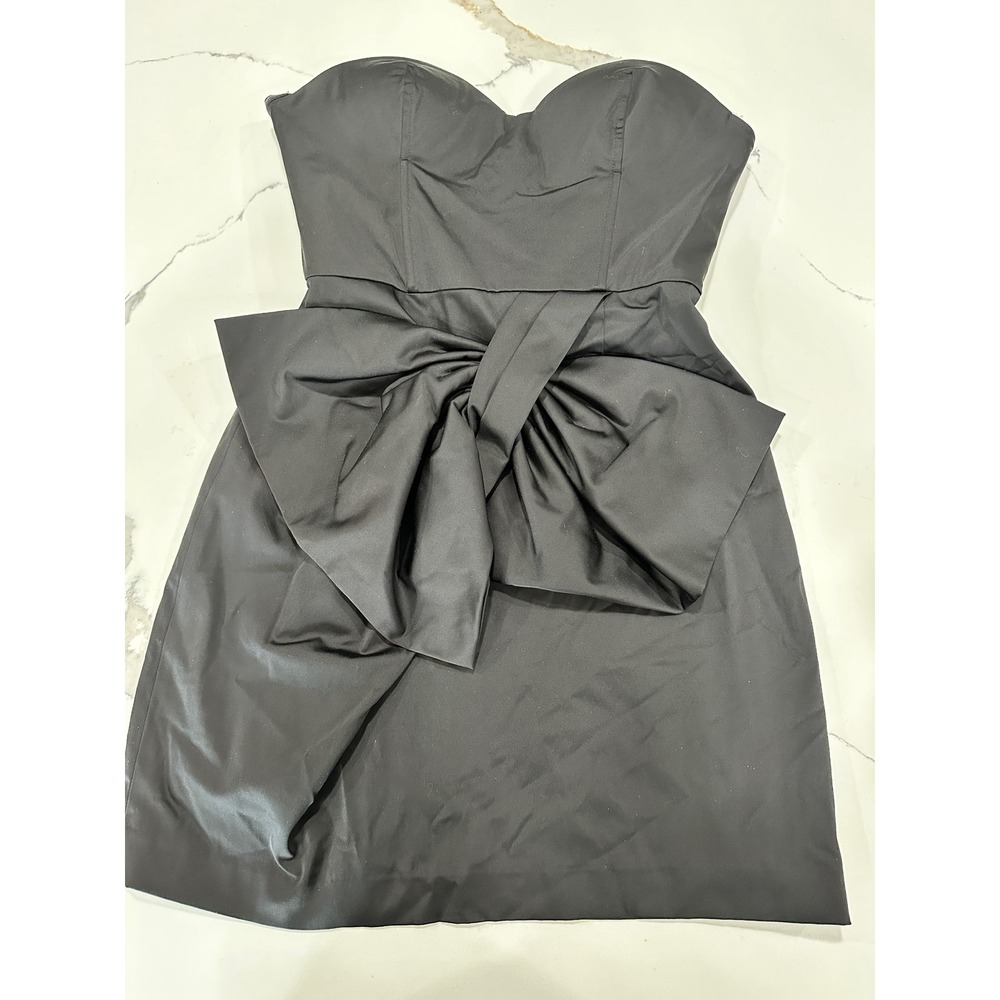 Nasty Gal Strapless Black Cocktail Dress with Statement Bow